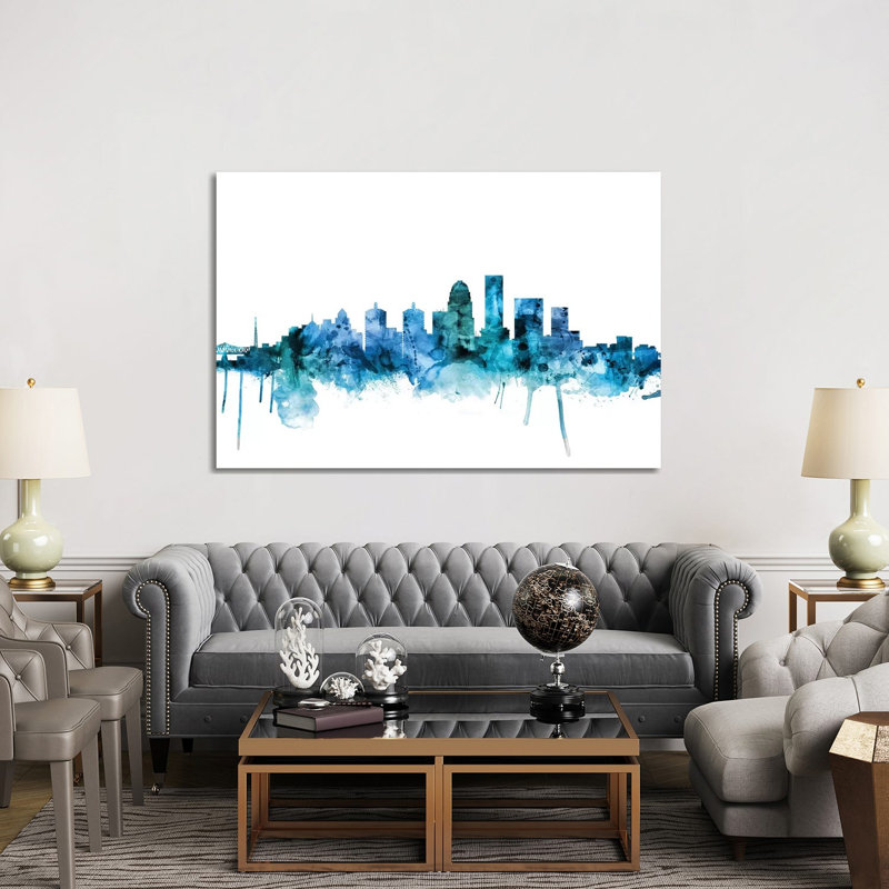 Louisville, Kentucky City Skyline by Michael Tompsett - 1 Piece Wrapped Canvas Wall Art, 152.5 cm H x 101.5 cm W