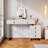 Modern Makeup Table with Storage Drawers & Side Cabinet