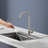 Single Handle Pull Down Sprayer Kitchen Faucet in Brushed Nickel-111996115