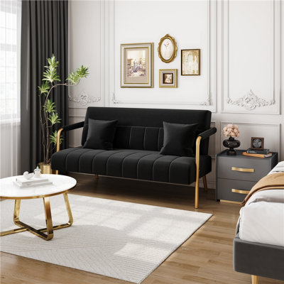 Maddison 56.5'' Upholstered Sofa with Two Pillows