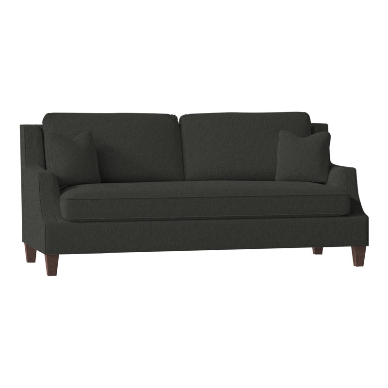 Savannah Upholstered 87.5'' Sofa, Tobacco, Perigold Aspen Flannel Charcoal