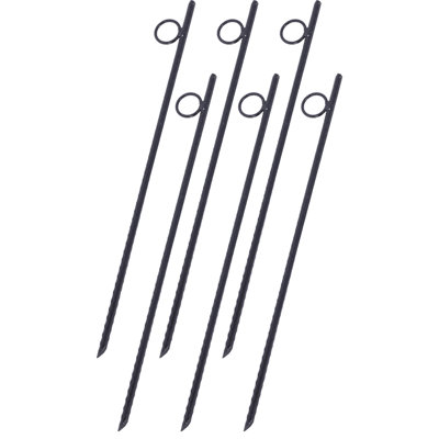 Rebar Stake With Loop 6Pcs Grip Rebar 3/8X 18 Inch Steel Durable Heavy Duty Tent Canopy Ground Stakes With Angled Ends And 1 Inch Loops For Campsites And Canopies