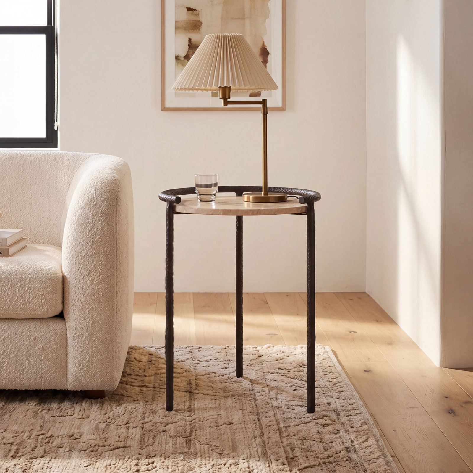 Becki Owens x Surya Ojai 18" Marble End Table