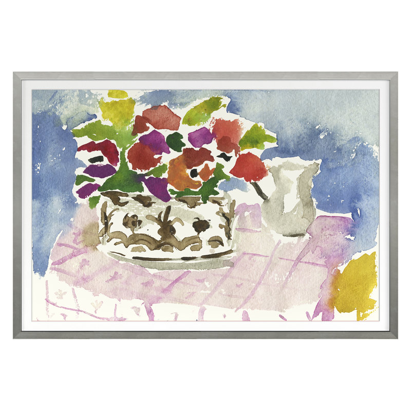 Sullivan Basket Print by Dana Gibson, 18" H x 25" W x 1.25" D, Silver
