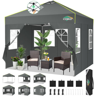 10x10 Pop Up Canopy Tent, One Push Setup Glow Outdoor Tent