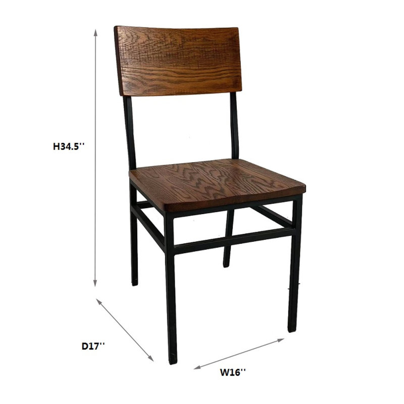 Ensemble de 2 chaises de salle à manger en métal et en bois durable