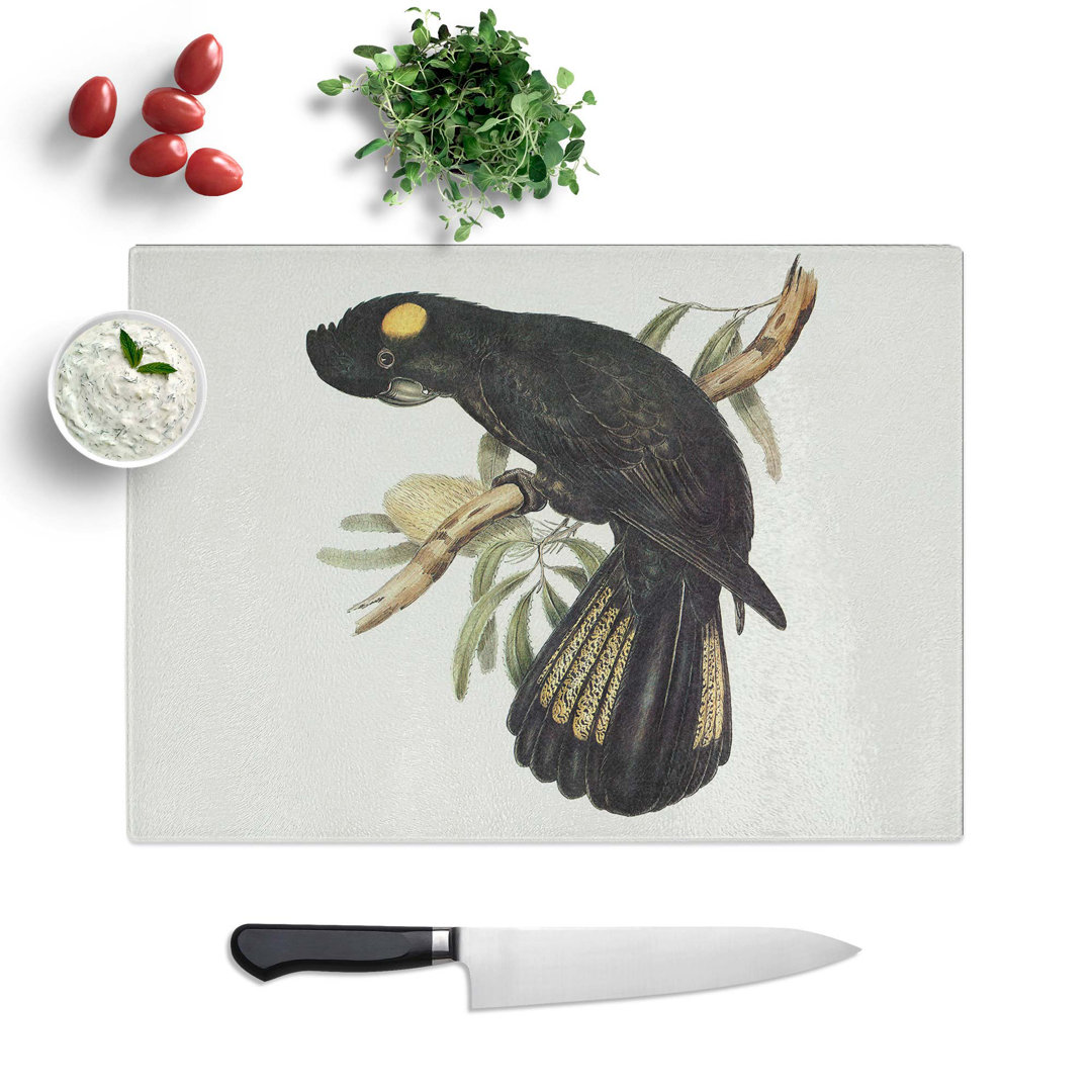 Glass Funereal Cockatoo by Elizabeth Gould Chopping Board