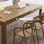 Bureau rectangulaire brun en bois massif avec 6 tiroirs-107834326