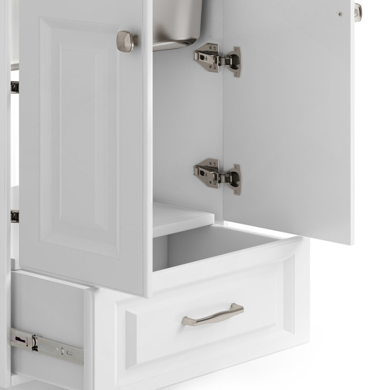 Lawrence - Armoire à linge 24 po avec robinet et évier en acier inoxydable - blanc, 24"