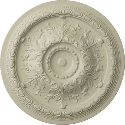 Médaillon de plafond Endurathane Melonie, DE 36 1/4 po x P 1 7/8 po (pour auvents jusqu'à 6 1/4 po), finition or pâle peinte à la main