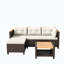 3-Piece L-Shaped Wicker Patio Set with Beige Cushions and Acacia Wood Storage Table-727901278