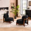 Fauteuil d'appoint rembourré sans accoudoirs l 30 po avec pieds en bois massif-445526038