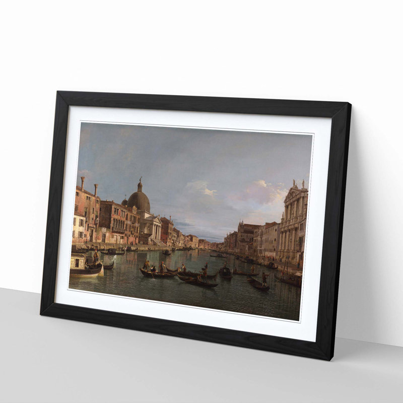 Grand Canal, Venice by Giovanni Canaletto - Framed Print, Black