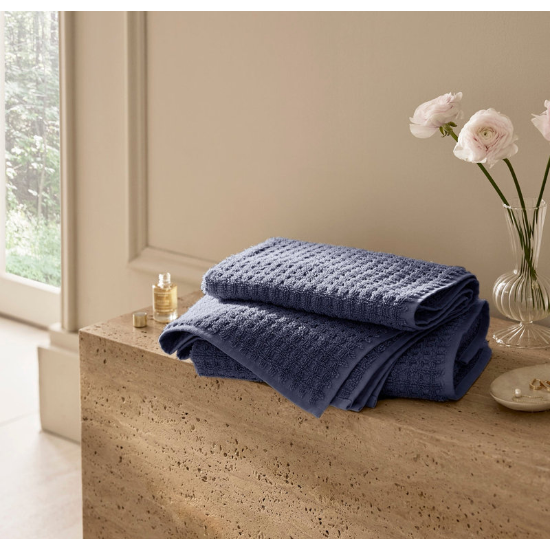 Turkish Waffle Bath Sheet Set, Coastal Navy, 6 Pieces: 2 Bath Sheet, 2 Washcloth, 2 Hand Towel