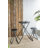 Stowable Side Table and Two Seats - 57.5" x 23.5" x 40" - Black