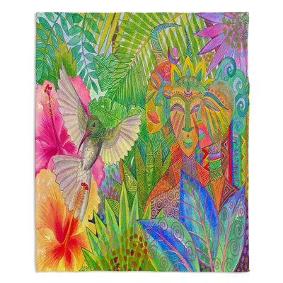 Couverture sherpa doux pour boissons spiritueuses et forêts hummingbird