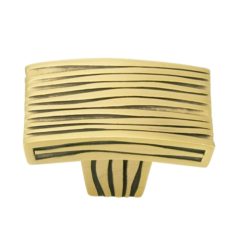 WAVE RECTANGLE KNOB; MUSEUM GOLD