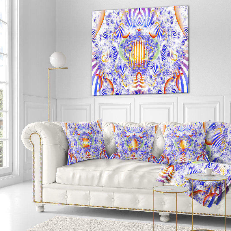 Magical Fairy Pattern - Abstract Printed Pillow, 18" x 18", Blue, Throw Pillow