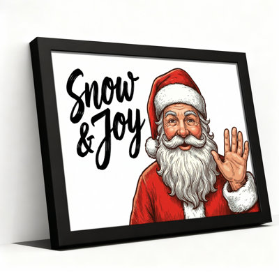 Ensemble de 1 tableau sur toile tendue représentant le père Noël et la neige
