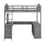 Lit mezzanine double en bois avec bureau-119672616