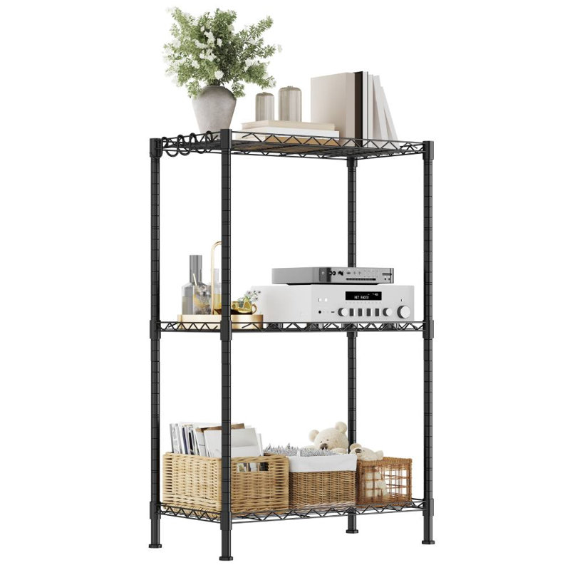 3 Tier Metal Storage Rack (Black)