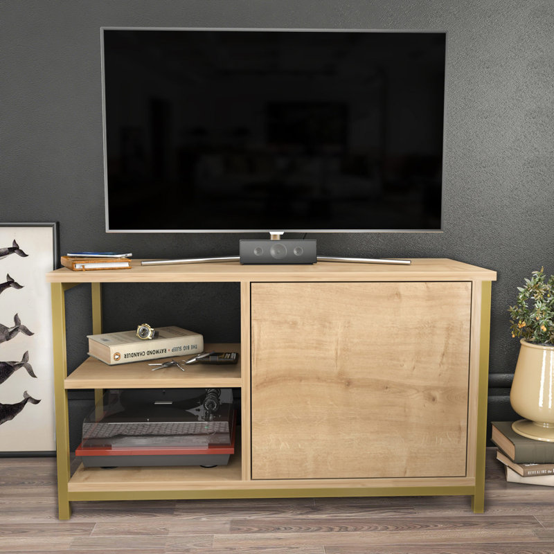 Muskegon Tv Stand TV Stand for TVs up to 40", Gold/Gray