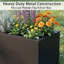 Grand pot de fleurs rectangulaire en métal noir l 24 po x H 10 po Bliss-1152690316