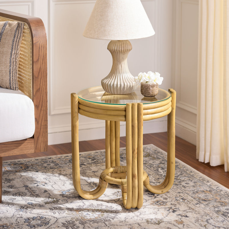 Table d'appoint ronde Bilian, Naturel