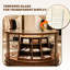 47.24"Dark Brown Wood-Grain Solid Wood Multi-Layer Board Curved Jewellery Display Cabinet-595779606