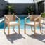 Ensemble de 2 chaises de salle à manger en bois massif de style patio, confortables et durables avec un design en corde et des coussins imperméables