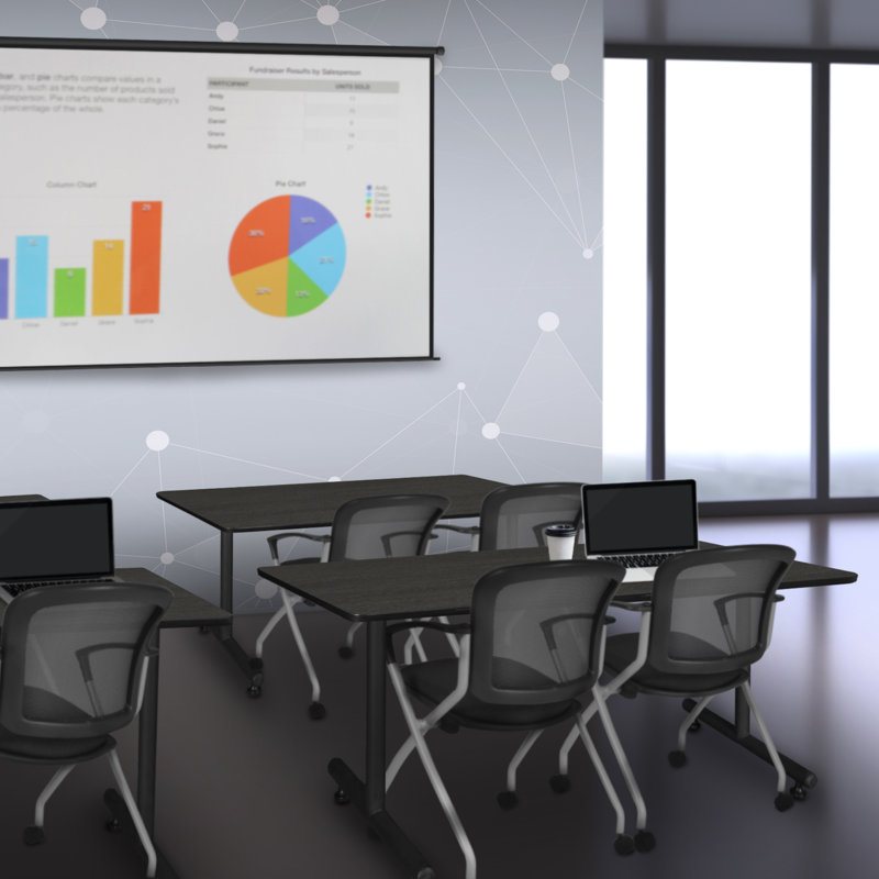 Table de formation en acier Regency Kobe, H 29 po x L 48 po x l 30 po, Gris cendré