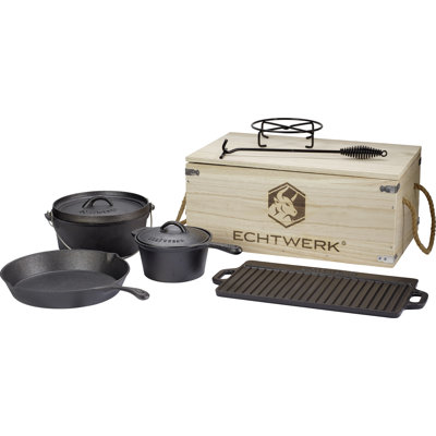 Echtwerk 7 Piece Cast Iron Non Stick Cookware Set
