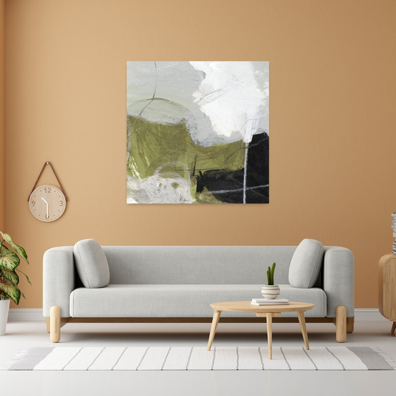 Distance, art mural abstrait contemporain, H 48 po x l 48 po