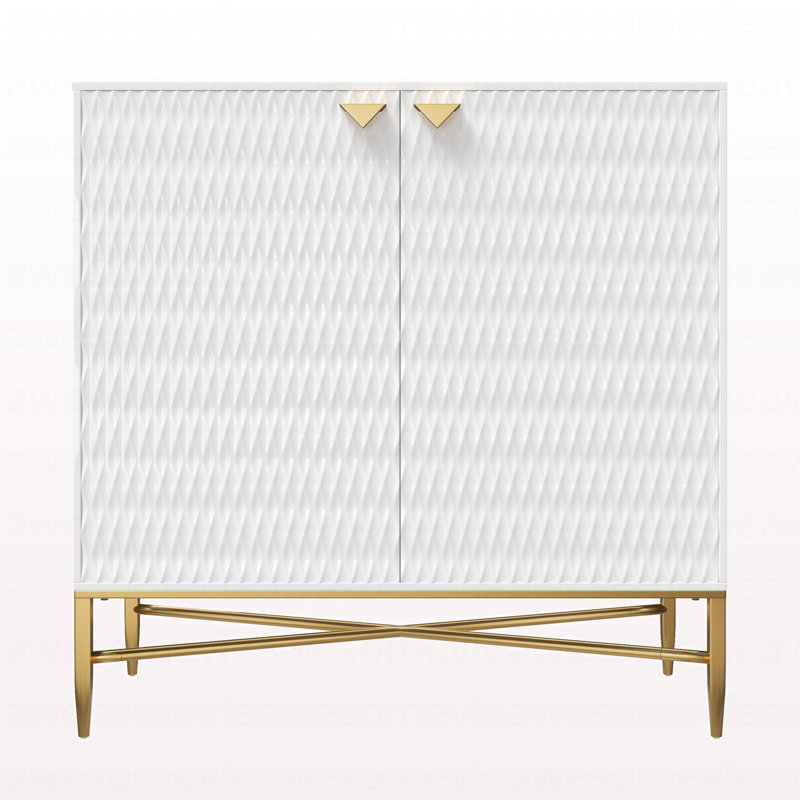 Buffet décoratif à 2 portes Letika, Blanc