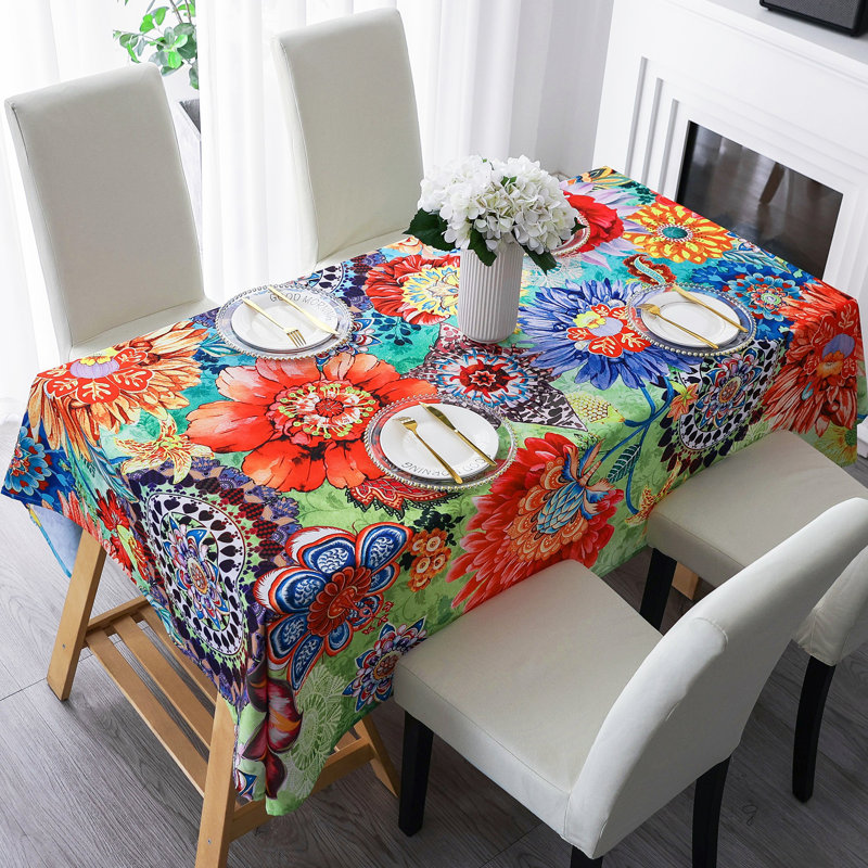 Dakota Fields Tablecloth, Original Design Hand Drawing Art Print Table Cloth, Washable Water Resistance Microfiber Decorative Water-proof Rectangle Table Cover Tape 8