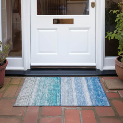 Machine Washable Indoor/Outdoor Christain ACN1252 Sky Rug