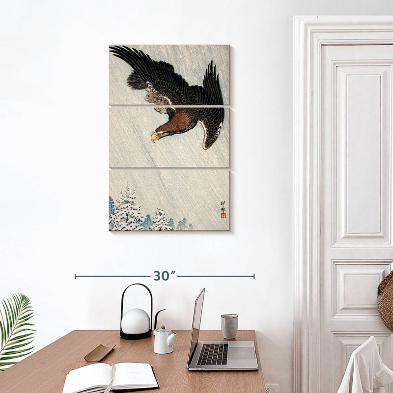 Brampt Eagle Flying In Snow, 32" H x 20" W