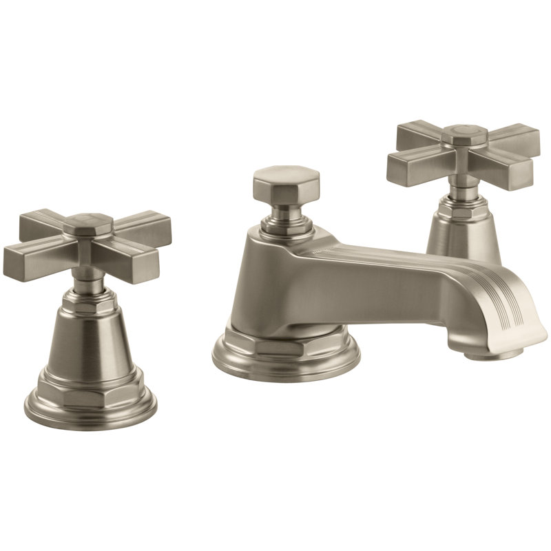 Pinstripe® Widespread Bathroom Faucet with Cross Handles, Vibrant Brushed Bronze