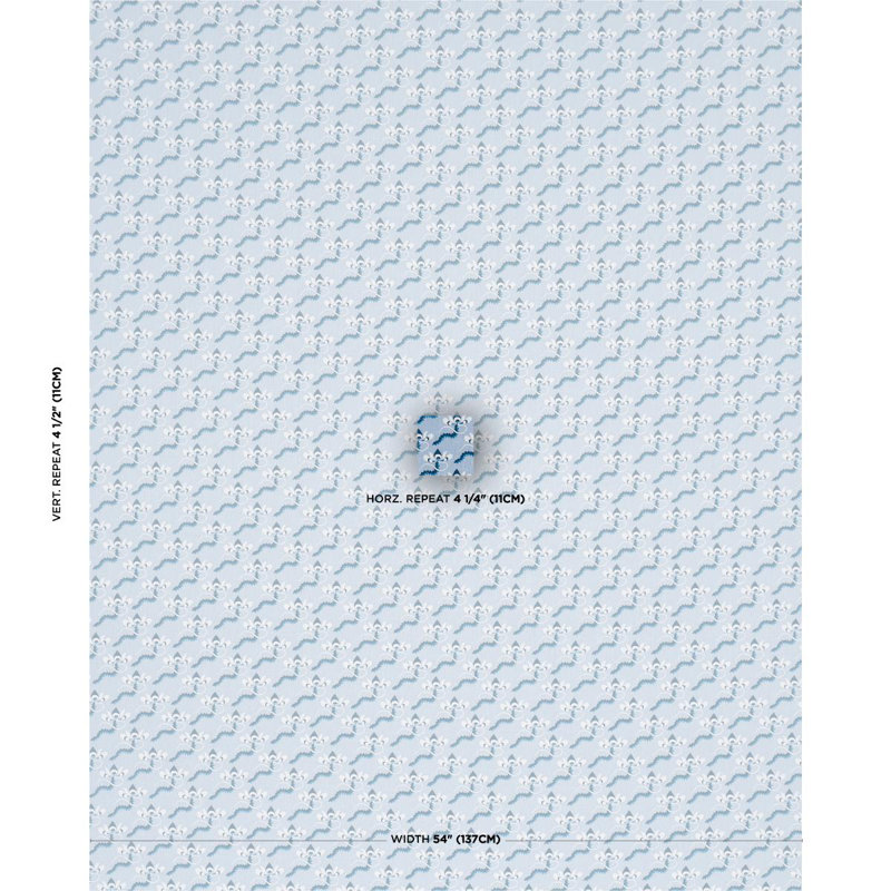 Tissu arc-en-ciel Schumacher X Laura Gonzalez Bombay, Bleu