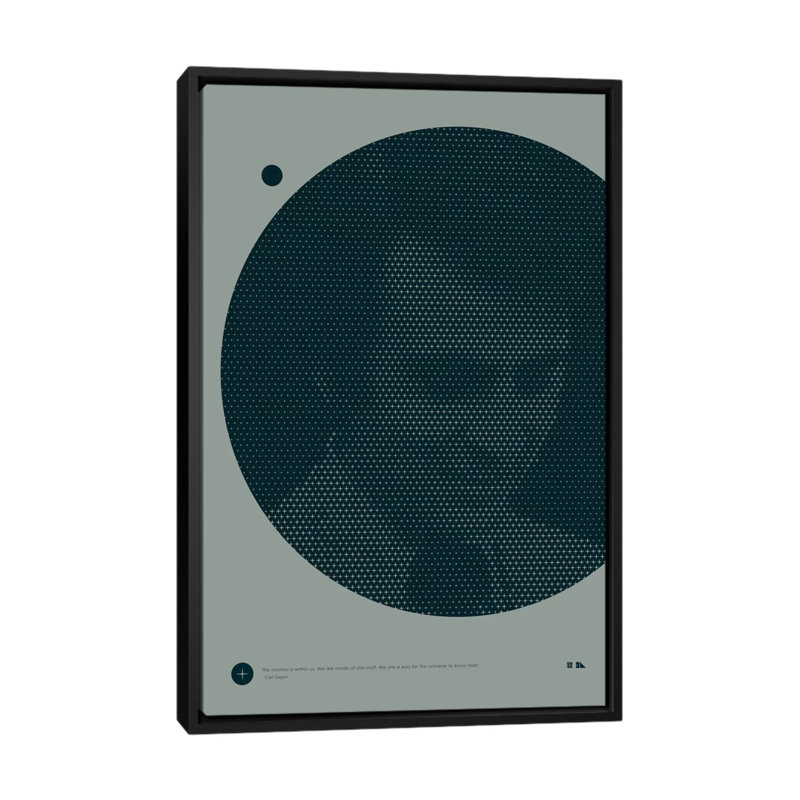 «Carl Sagan», impression sur toile, H 26 po x l 18 po x P 1,5 po, Toile avec cadre noir