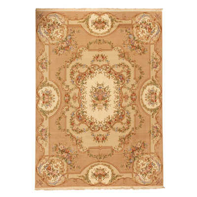 Hand Knotted Area Rug in Beige