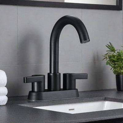2-Handle Centerset Bathroom Sink Faucet with Pop-Up Drain Assembly