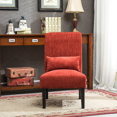 Pisano Contemporary Armless Accent Chair with Pillow
