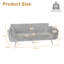Flared Arm Convertible Corduroy Sleeper Sofa-1903553157