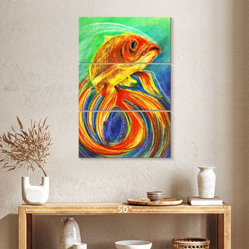 Brampt Gold Betta Fish, 38" H x 24" W