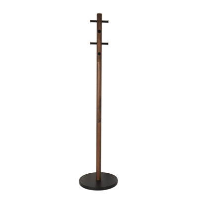 8-Hook Freestanding Solid Wood Coat Rack