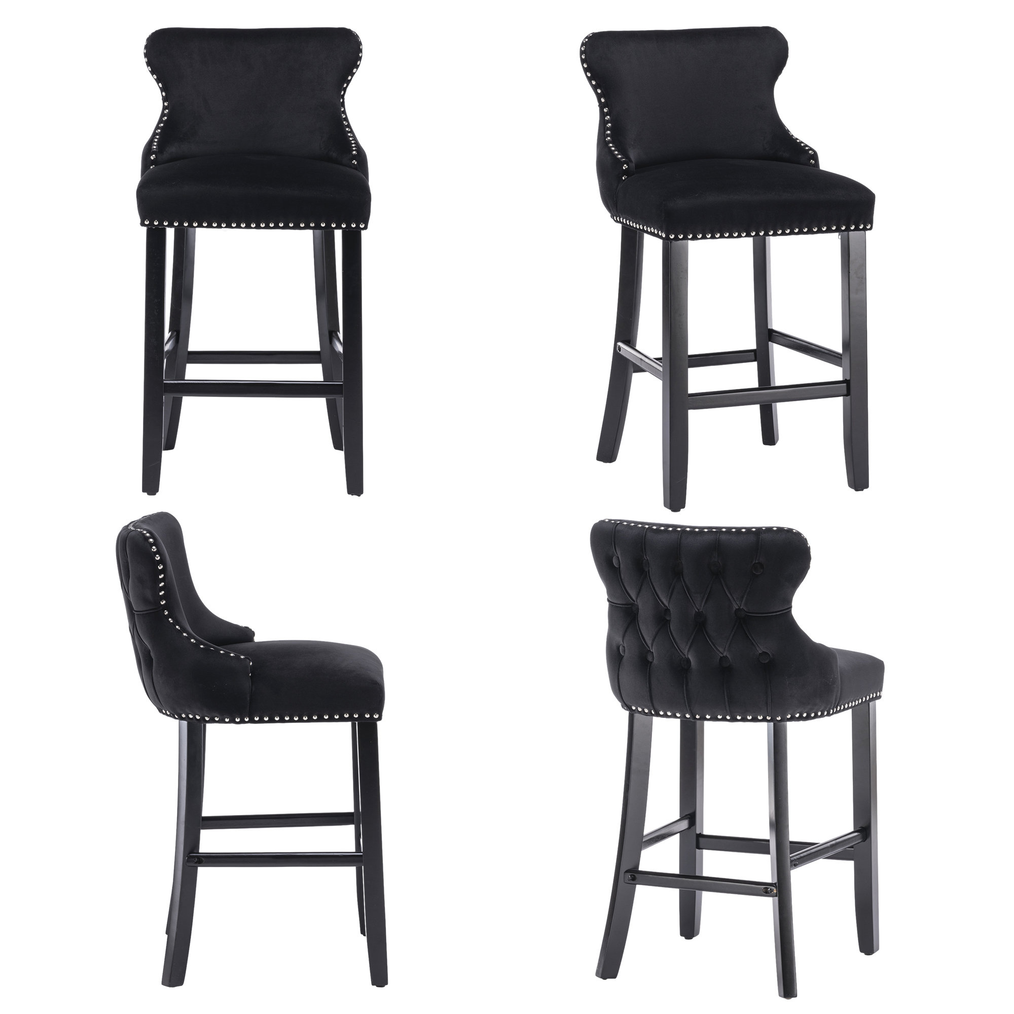 Tufted wingback bar cheap stools