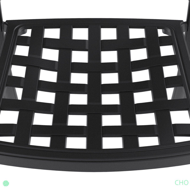 Ensemble de meubles de patio en aluminium coulé avec cadre noir et coussins de siège de couleurs aléatoires