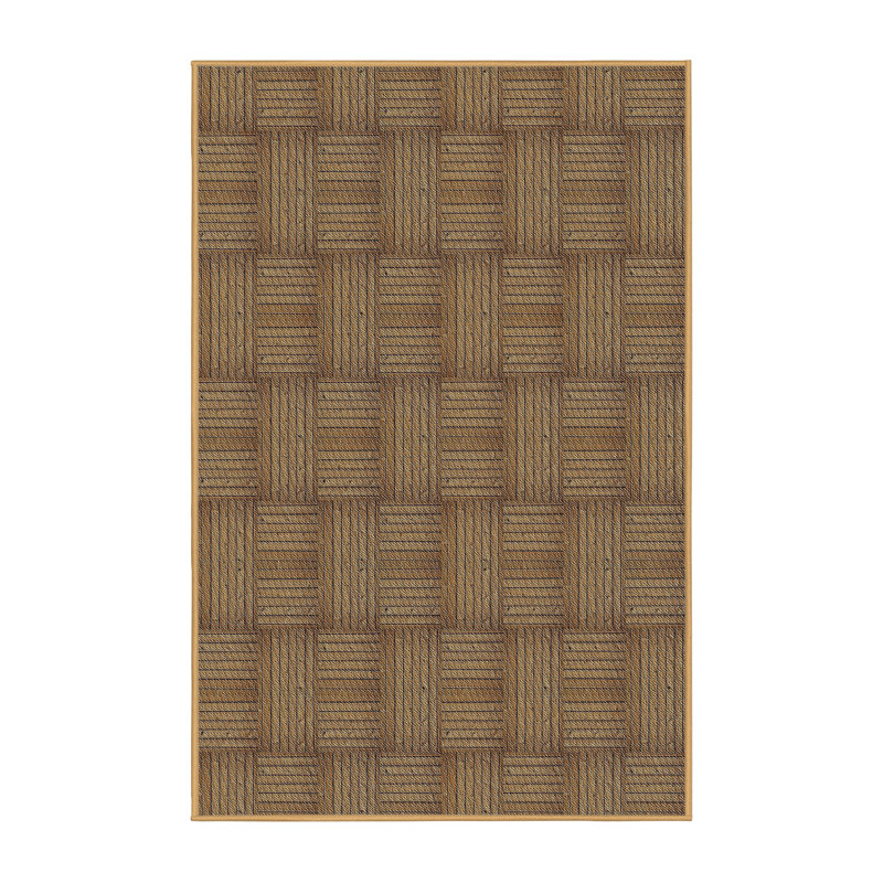 Tapis de zone brun à motif, Rectangle 5 pi x 7 pi
