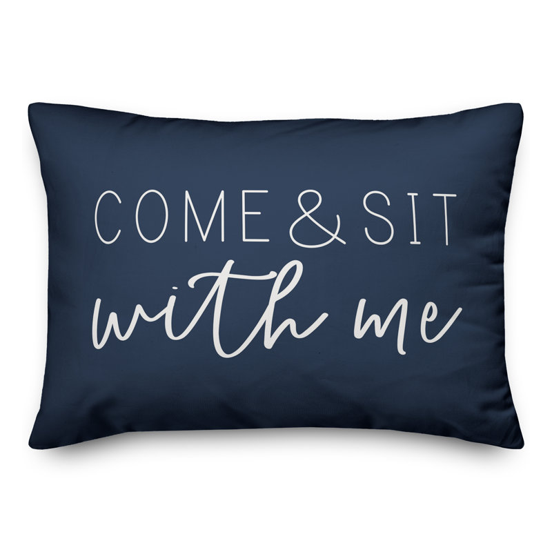  Housse et insert de coussin rectangulaire extérieur Come and Sit with Me, Bleu marine